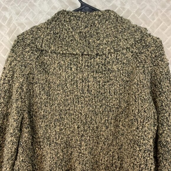 Jones New York Womens L Cardigan Sweater Brown Wool Blend Shrug Collared - Picture 13 of 16